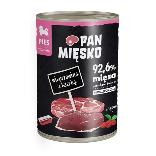 PAN MIĘSKO Pork with Duck Puppies - мокра храна за кучета