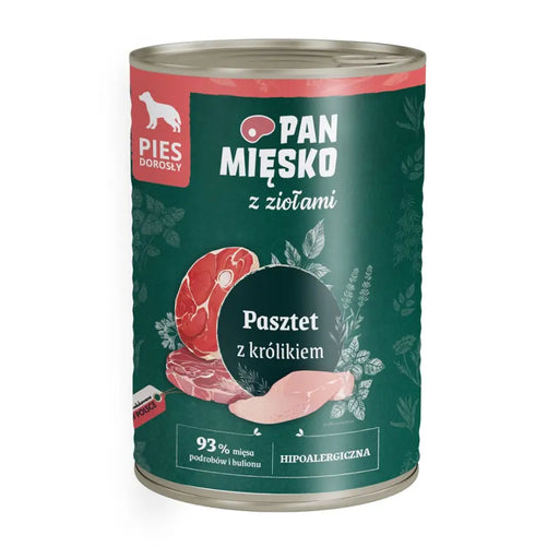 PAN MIĘSKO с билки Заешки пастет - мокра храна за кучета