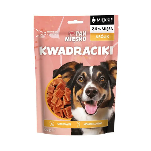 PAN MIĘSKO Squares Rabbit - лакомство за кучета - 100гр