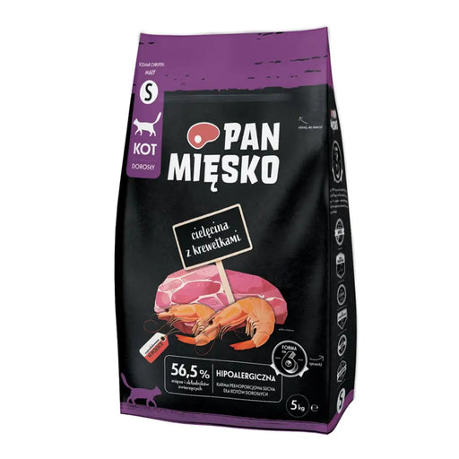 PAN MIĘSKO Телешко със Скариди Small - суха храна за котки