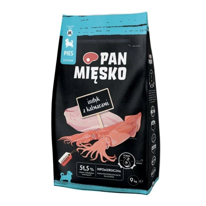 PAN MIEKSKO Пуйка с калмари Puppy M - суха храна за кучета - 9 кг