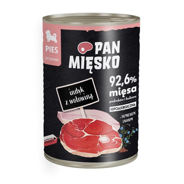 PAN MIEKSKO Пуешко с говеждо месо – мокра храна за кучета – 400 г