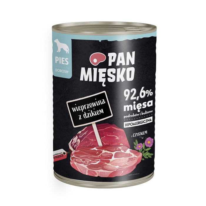 PAN MIEKSKO Свинско с дива свиня – мокра храна за кучета – 400 г
