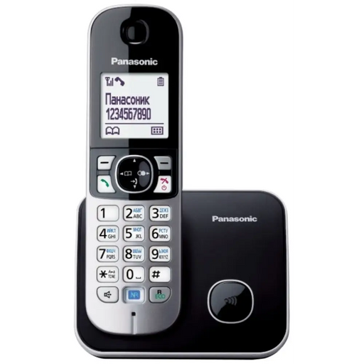 Panasonic KX-TG6811 DECT телефон Caller ID Черен