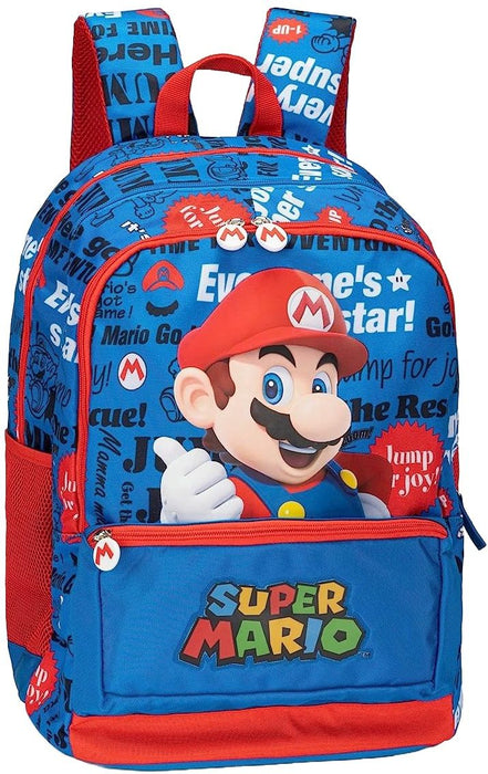 Ученическа раница Panini Super Mario - Blue, 2 отделения
