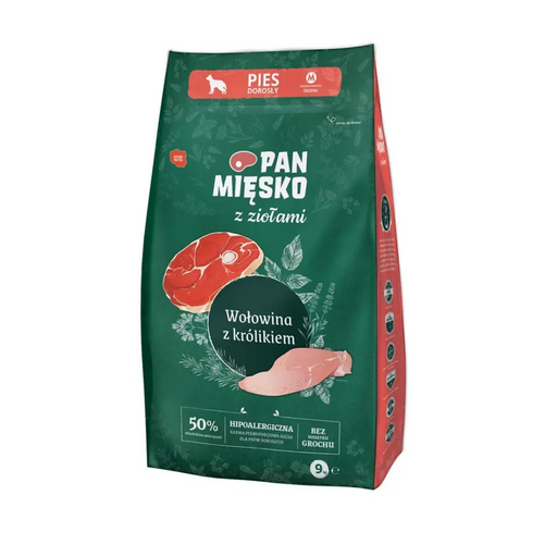 PAN MIĘSKO с билки Телешко със заешко M суха храна