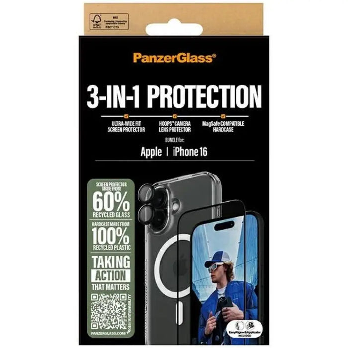 PanzerGlass Bundle 3in1 iPhone 16 6.1’’ D3O Hardcase