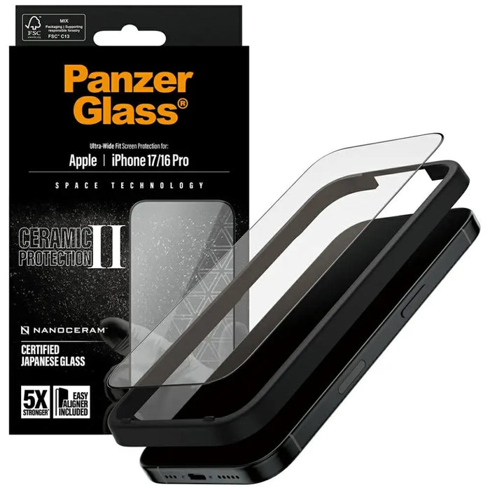PanzerGlass Ceramic II Ultra-Wide Fit EasyAligner Tempered