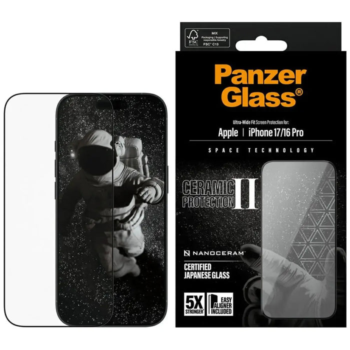 PanzerGlass Ceramic II Ultra-Wide Fit EasyAligner Tempered