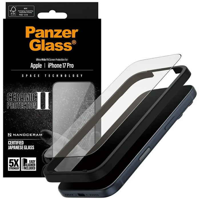 PanzerGlass Ceramic II Ultra-Wide Fit EasyAligner за iPhone