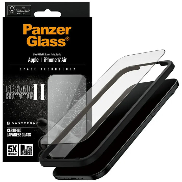 PanzerGlass Ceramic II Ultra-Wide Fit EasyAligner закалено