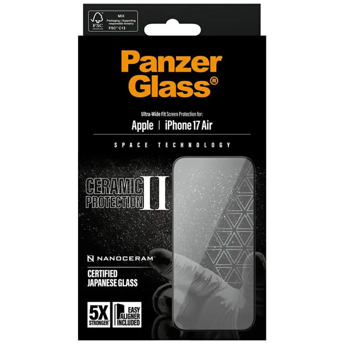 PanzerGlass Ceramic II Ultra-Wide Fit EasyAligner закалено