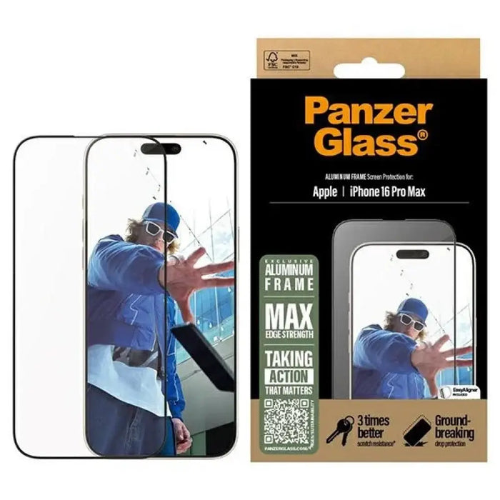 PanzerGlass Screen Protector Алуминиева рамка iPhone 16 Pro