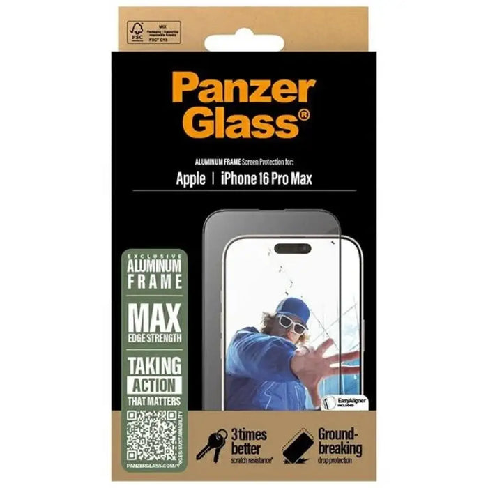PanzerGlass Screen Protector Алуминиева рамка iPhone 16 Pro