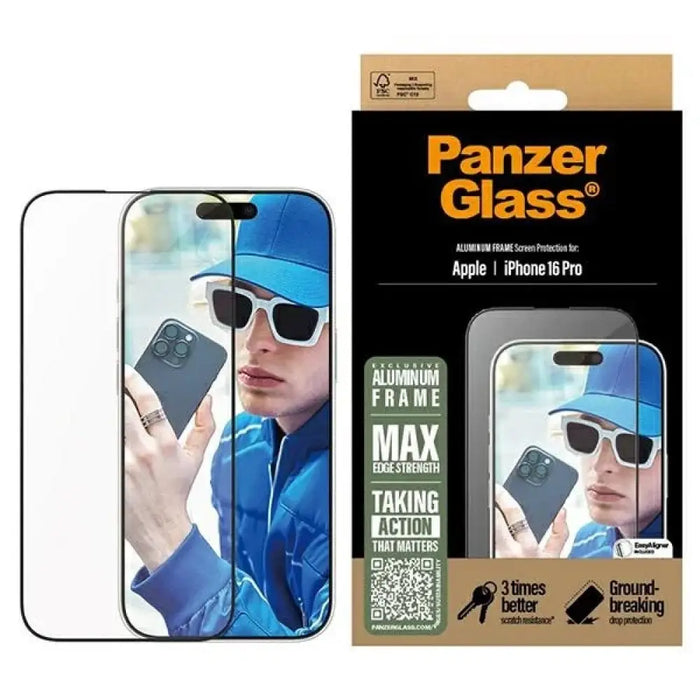 PanzerGlass Screen Protector Алуминиева рамка iPhone 16 Pro