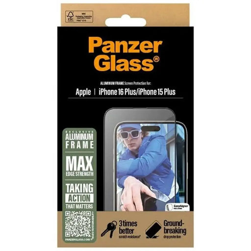 PanzerGlass Screen Protector Алуминиева рамка iPhone 16