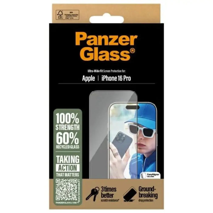 PanzerGlass Screen Protector iPhone 16 Pro 6.3’’ Ultra-Wide