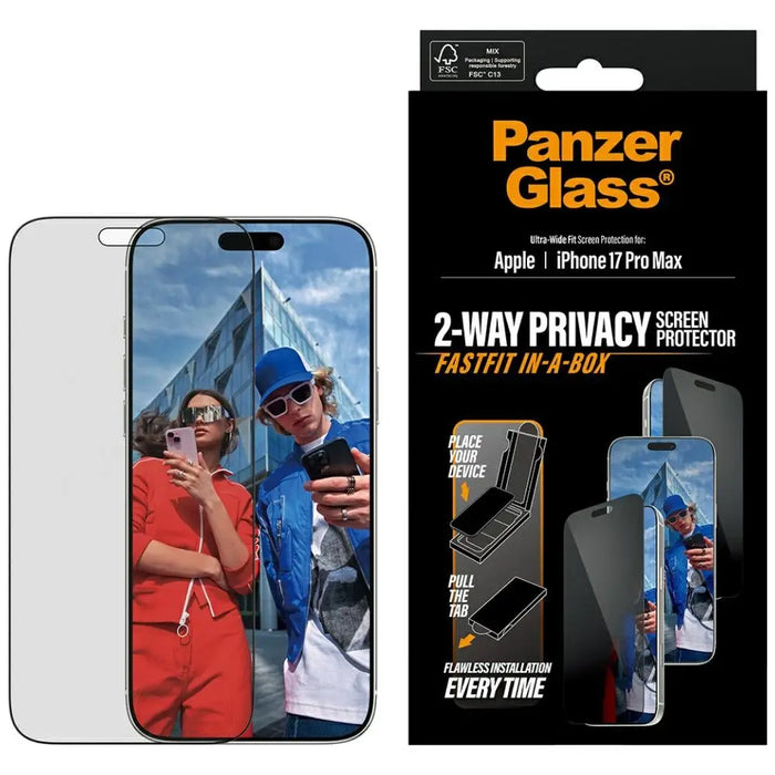 PanzerGlass Ultra-Wide Fit Fastfit Privacy Glass за iPhone
