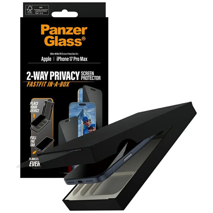 PanzerGlass Ultra-Wide Fit Fastfit Privacy Glass за iPhone