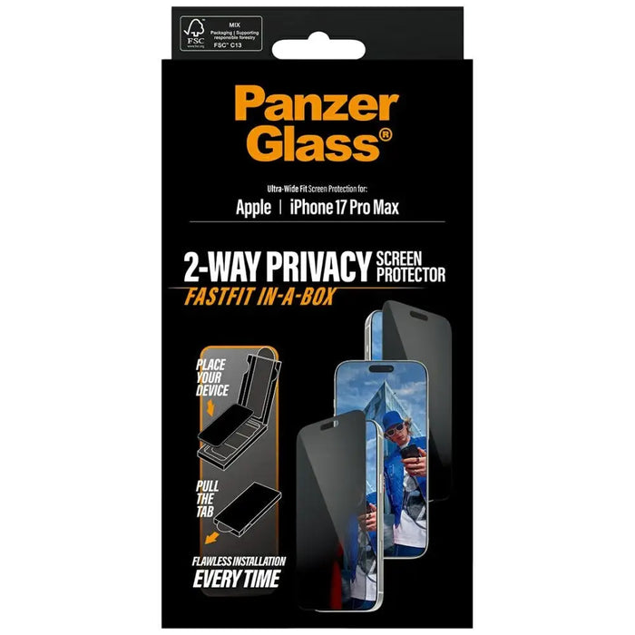 PanzerGlass Ultra-Wide Fit Fastfit Privacy Glass за iPhone