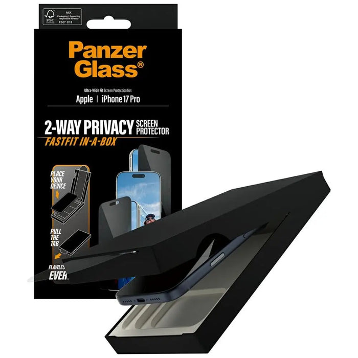 PanzerGlass Ultra-Wide Fit Fastfit Privacy Glass за iPhone