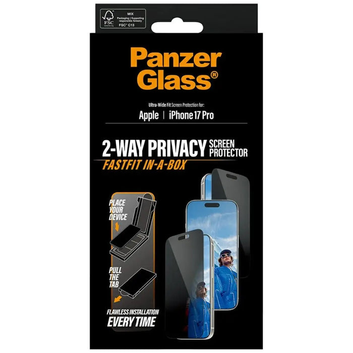 PanzerGlass Ultra-Wide Fit Fastfit Privacy Glass за iPhone