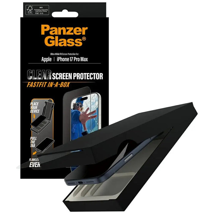 PanzerGlass Ultra-Wide Fit Fastfit Tempered Glass за iPhone