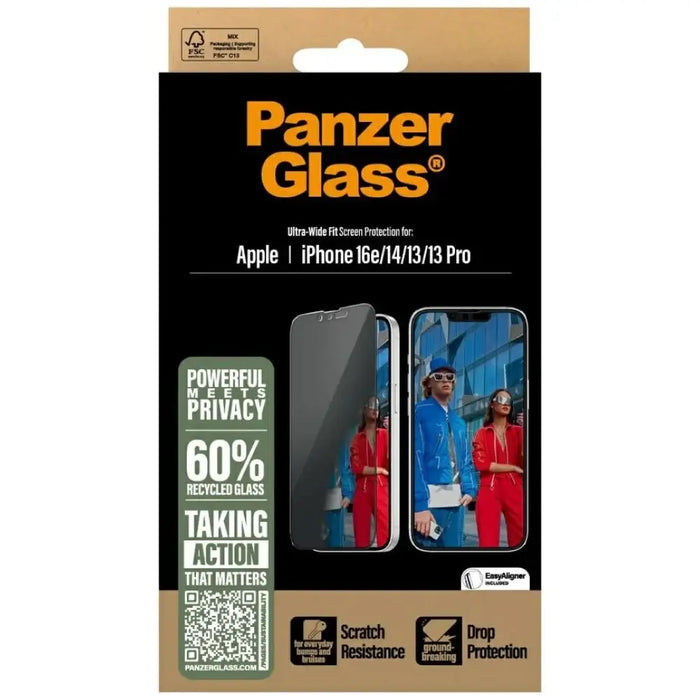 PanzerGlass Ultra-Wide Fit Privacy Glass за iPhone 16e / 14