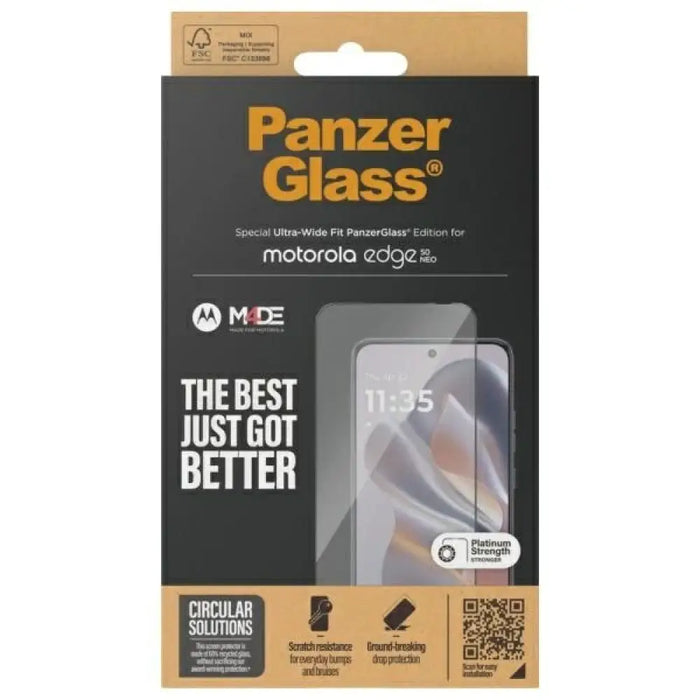 PanzerGlass Ultra-Wide Fit Tempered Glass за Motorola Edge