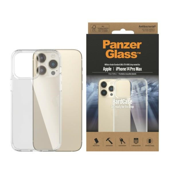 PanzerGlass HardCase antibacterial Military Grade certified case за iPhone 14 Pro Max - прозрачен