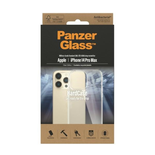 PanzerGlass HardCase antibacterial Military Grade certified case за iPhone 14 Pro Max - прозрачен