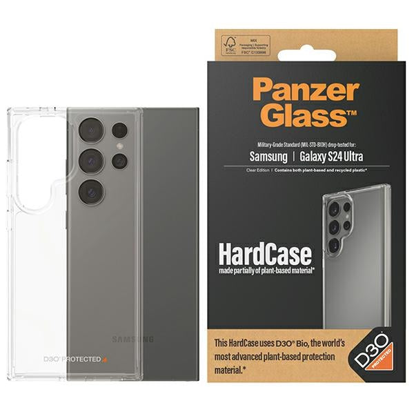 PanzerGlass HardCase с D3O® био и военен сертификат за Samsung Galaxy S24 Ultra - прозрачен