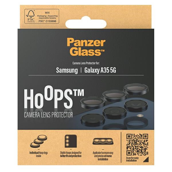Защита на камерата PanzerGlass Hoops за Samsung Galaxy A35 5G - с черна рамка