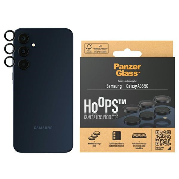 Защита на камерата PanzerGlass Hoops за Samsung Galaxy A35 5G - с черна рамка