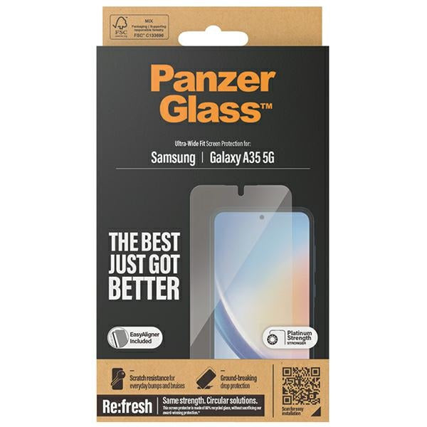 PanzerGlass Ultra-Wide Fit закалено стъкло с позиционер за Samsung Galaxy A35 5G