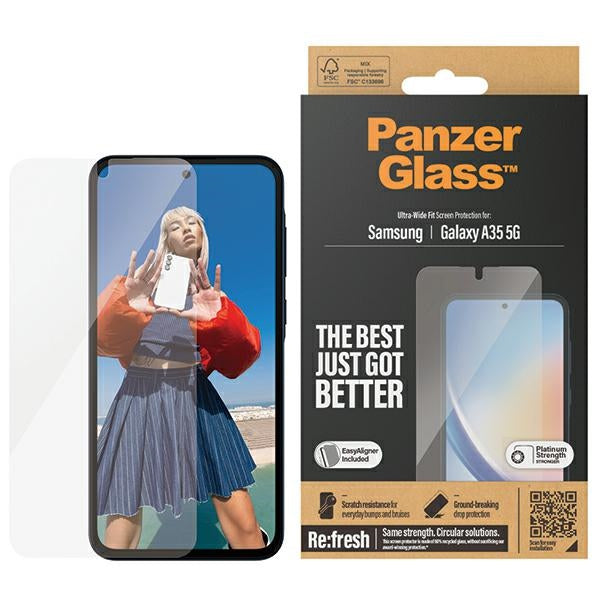 PanzerGlass Ultra-Wide Fit закалено стъкло с позиционер за Samsung Galaxy A35 5G