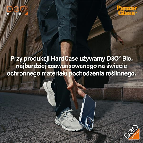 Твърд калъф PanzerGlass с D3O и военен сертификат за iPhone 15/14/13 - прозрачен