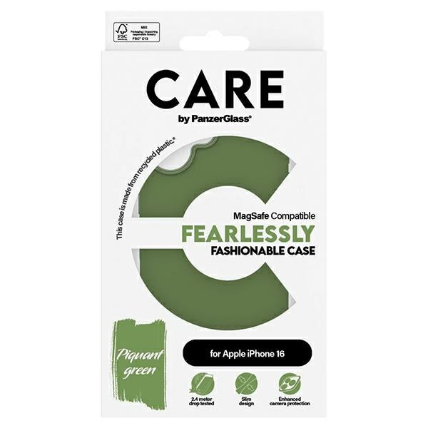 CARE by PanzerGlass Fashion Case iPhone 16 6.1" зелен/зелен MagSafe 1385