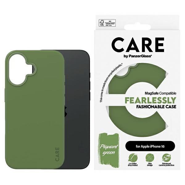 CARE by PanzerGlass Fashion Case iPhone 16 6.1" зелен/зелен MagSafe 1385