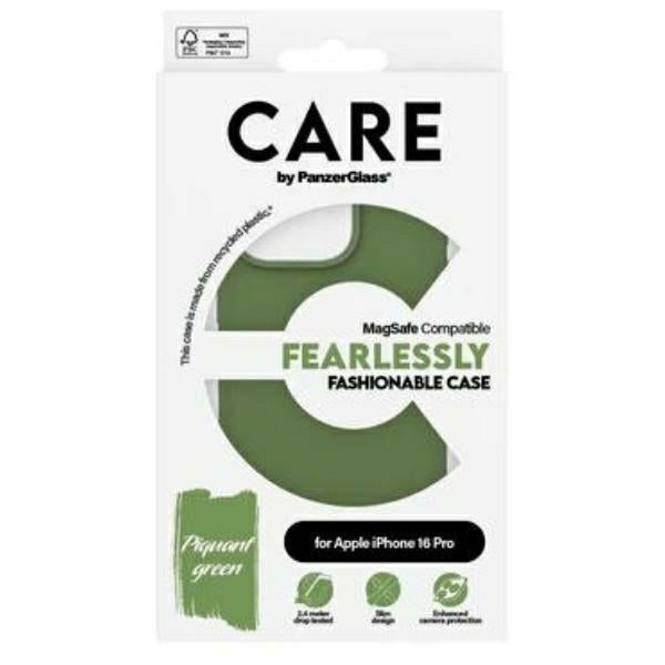 CARE by PanzerGlass Fashion Case iPhone 16 Pro 6.3" зелен/зелен MagSafe 1386