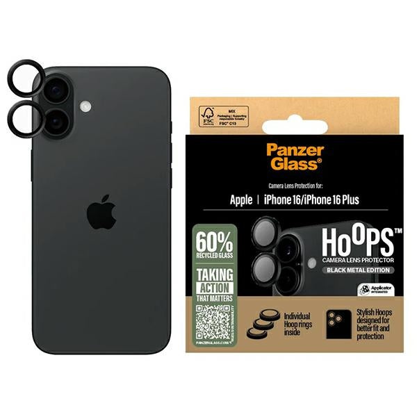 Черен протектор за обектив PanzerGlass Hoops iPhone 16 6.1" / 16 Plus 6.7" 1283