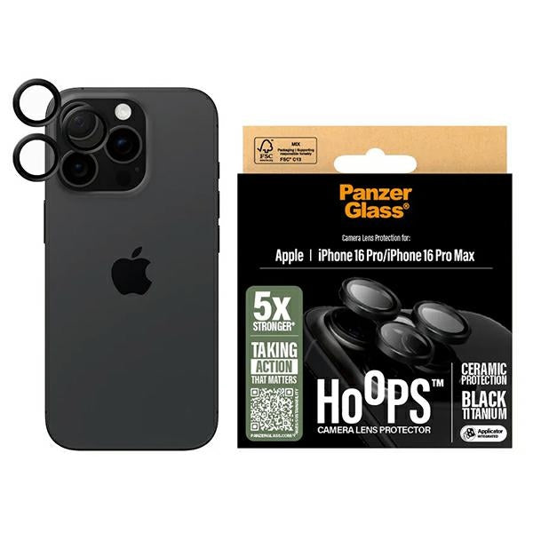PanzerGlass Hoops керамичен протектор за лещи iPhone 16 Pro 6.3" / 16 Pro Max 6.9" 1282