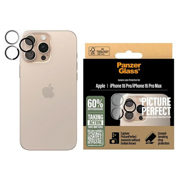 PanzerGlass PicturePerfect протектор за обектив iPhone 16 Pro 6.3" / 16 Pro Max 6.9" 1280