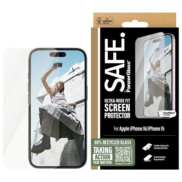 SAFE от PanzerGlass iPhone 16 6.1" протектор за екран Ultra-Wide Fit SAFE95875