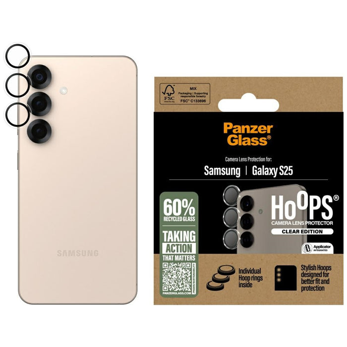 PanzerGlass Hoops Протектор за обектив от закалено стъкло за Samsung Galaxy S25 Clear