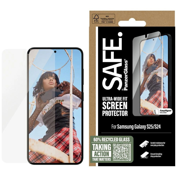 SAFE от PanzerGlass Ultra-Wide Fit Tempered Glass за Samsung Galaxy S25