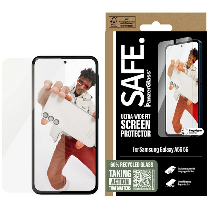SAFE от PanzerGlass Ultra-Wide Fit Tempered Glass за Samsung Galaxy A56 5G