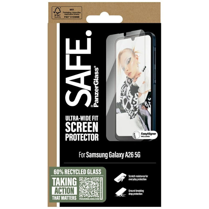 SAFE от PanzerGlass Ultra-Wide Fit Tempered Glass за Samsung Galaxy A26 5G - Прозрачен