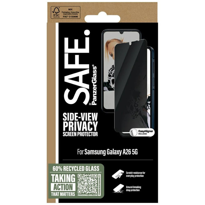 SAFE от PanzerGlass Ultra-Wide Fit Privacy Glass за Samsung Galaxy A26 5G - Прозрачен