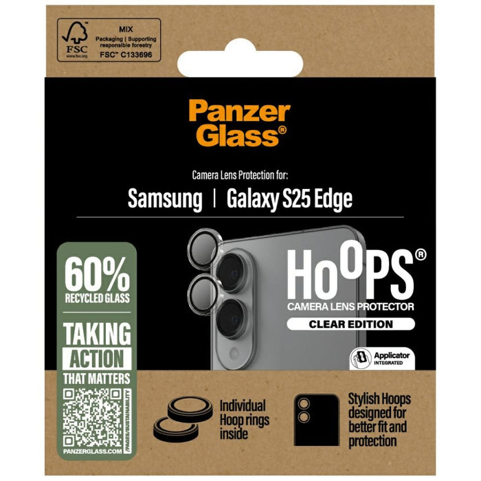 PanzerGlass Hoops Протектор за обектив от закалено стъкло за Samsung Galaxy S25 Edge - прозрачен
